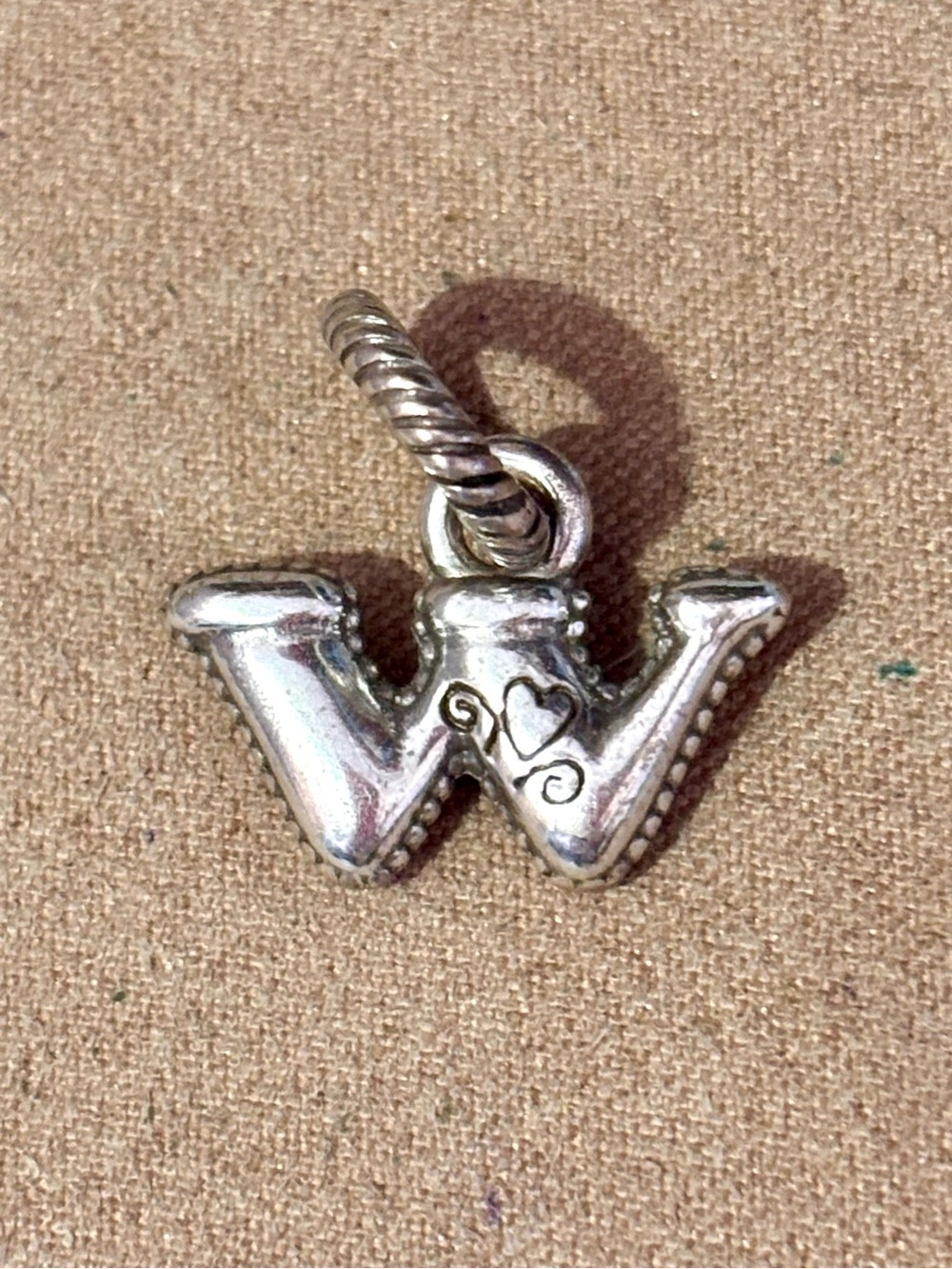 🆕Listing! Brighton Alphabet Collection charm Letter “w” Silver & gold Retired